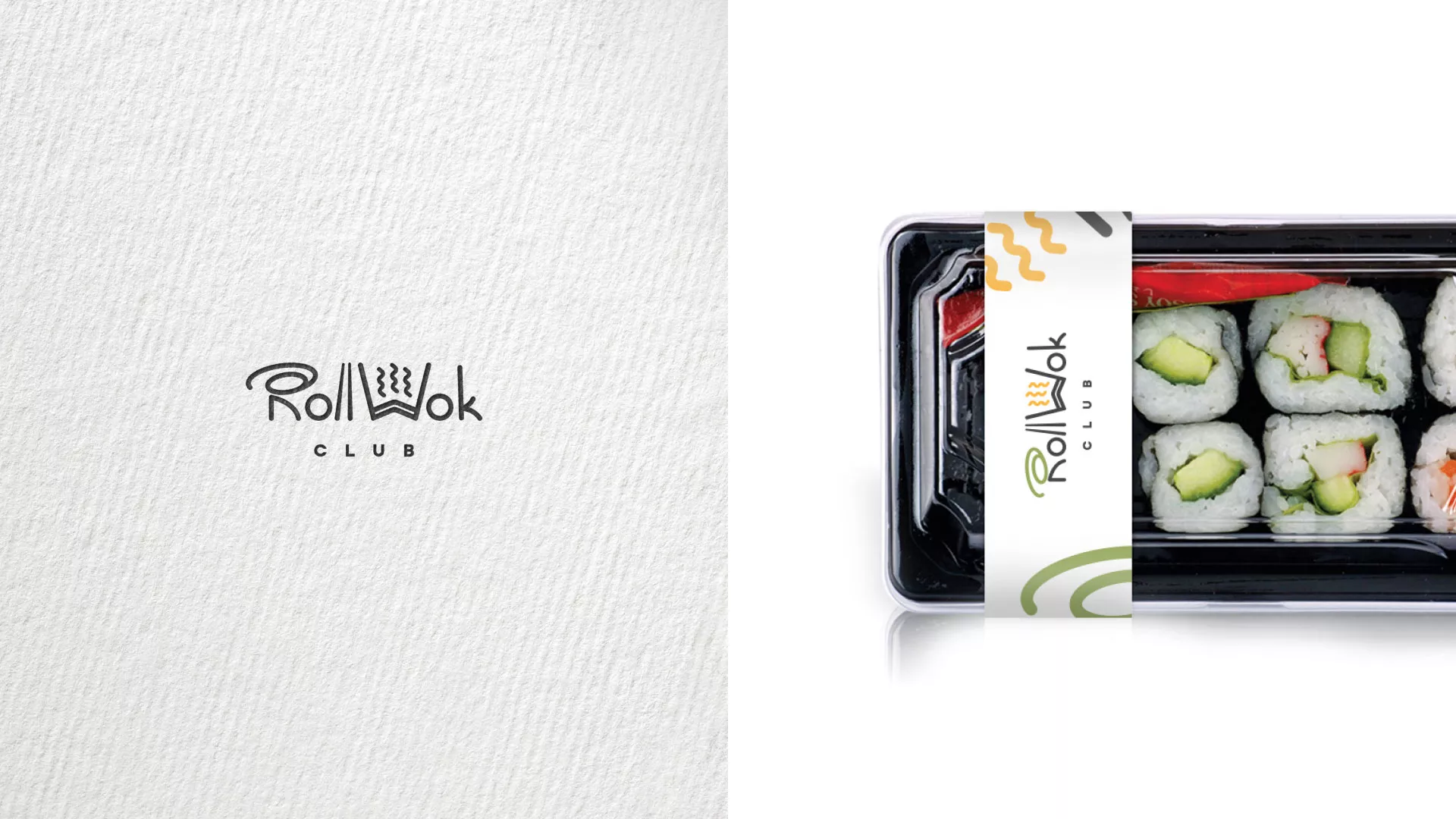 Разработка наклеек для суши-бара «Roll Wok Club» в Янауле